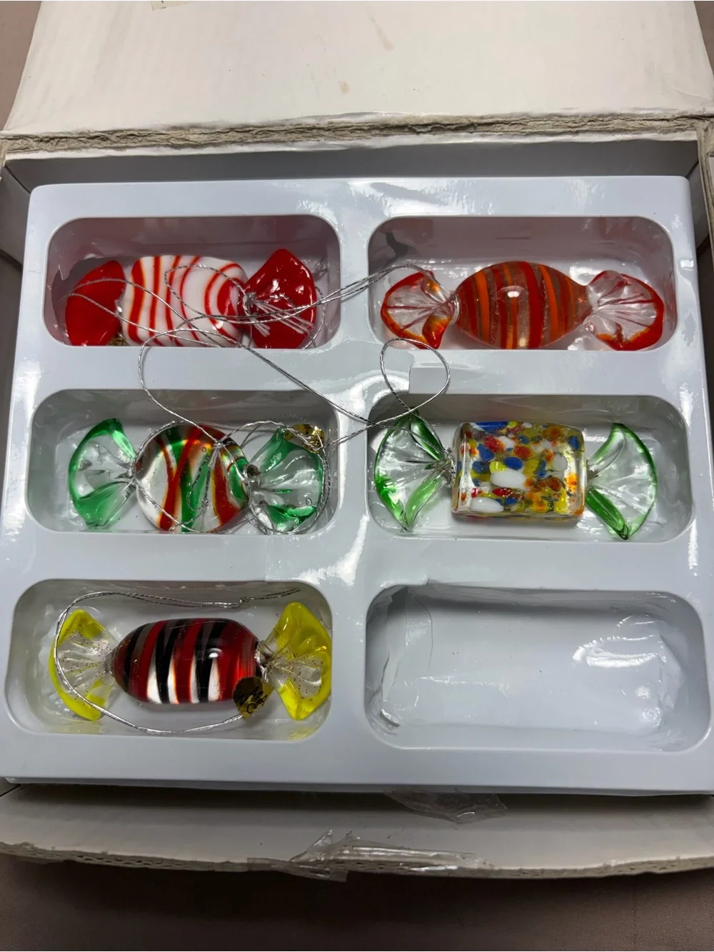 Assorted Colorful Glass Candy Ornaments - Pack of 11